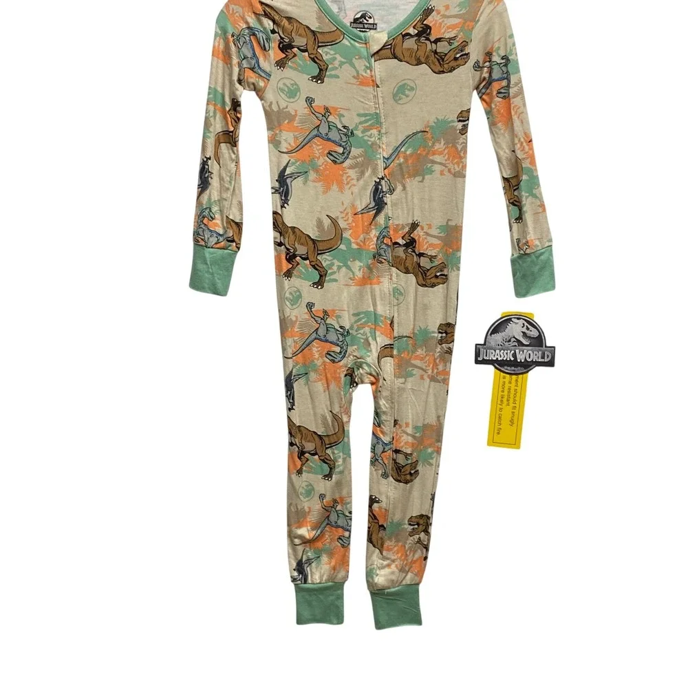 Jurassic World Zip Up Sleepers Toddler ‎ Size 4T NWT